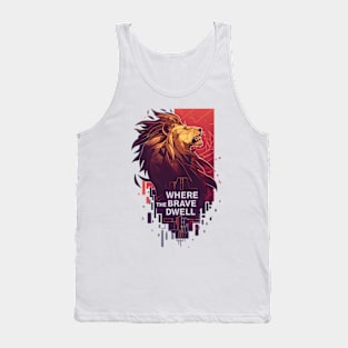 Where the Brave Dwell - Geometric Lion - Fantasy Tank Top